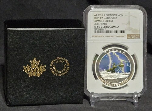 2015 カナダ $20 気象現象 - 夏の嵐 - NGC PF70UC コイン ブラックライト!画像