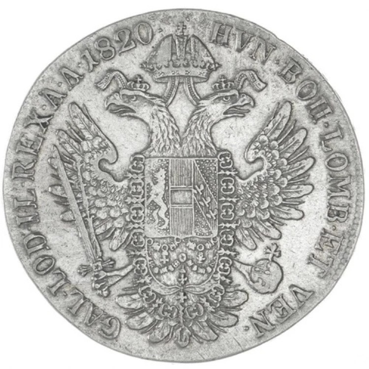 1820年 銀ターラーSS、小さな十字架、Hsp. (?)