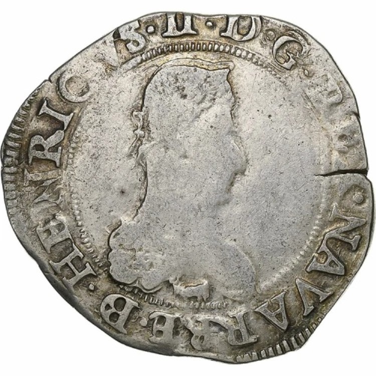 [#136438] ナバラ王国、アンリ 2 世 ド ベアン、フラン、1580 年、銀、VF