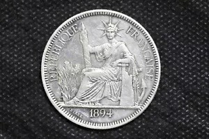 楽天市場】フランス領インドシナ貿易銀 1ピアストル銀貨1907年極美品