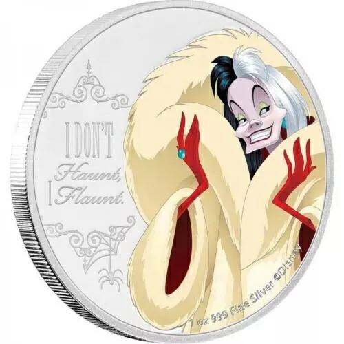 2018 $2 ディズニー ヴィランズ クルエラ デ ヴィル 1オンス シルバー コイン