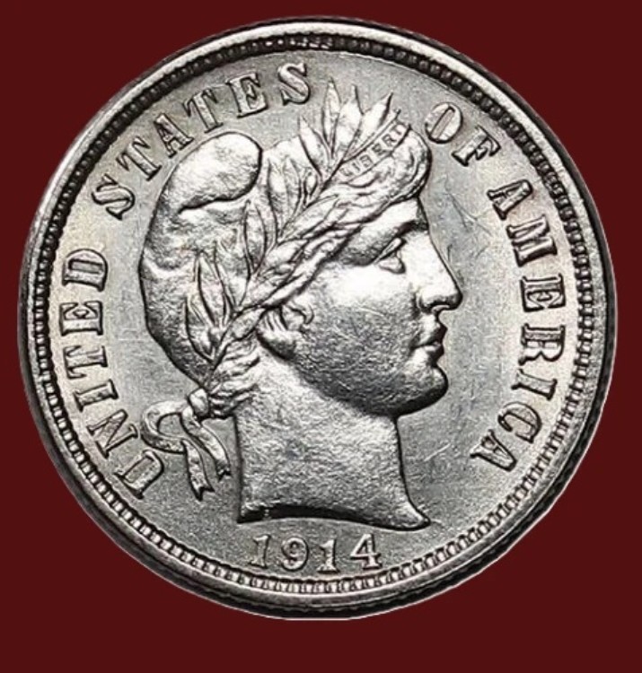 ???? 未使用 1914-D デンバーミント シルバー バーバー ダイム USA