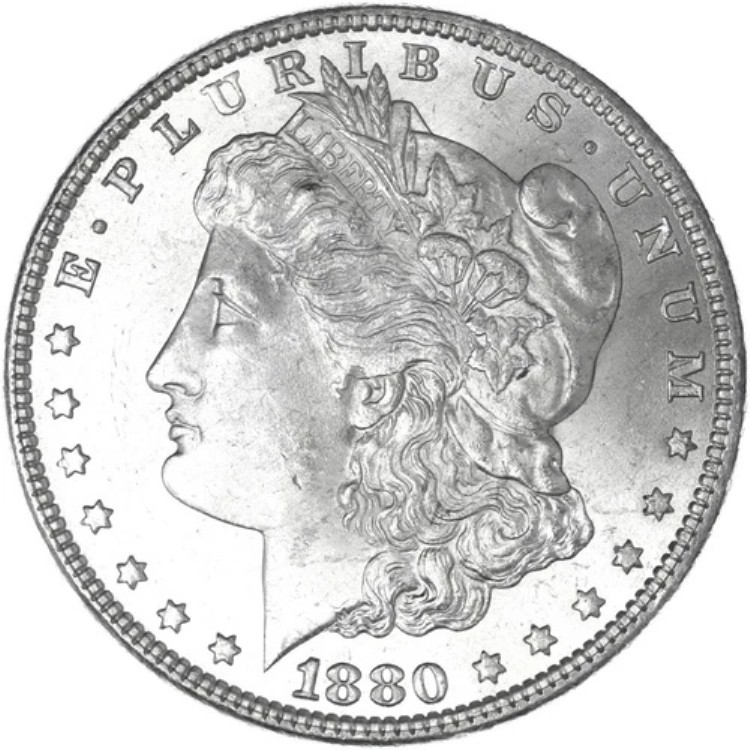 1880年(P)モルガン・ダラー BU 写真参照 R104