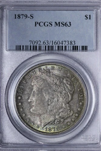 BU 1879-S モルガン銀貨 PCGS MS63 美しい色調！VRABO