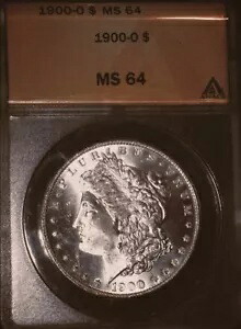 1900-O モルガン銀貨、ANACS - MS64。発行無料