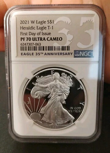2021 W 1オンス シルバーイーグル NGC PF70 ウルトラカメオ タイプ1 初リリース