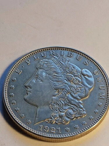 1921年モルガン銀貨。美しい！未流通。エステートコレクション。LE596