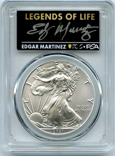 2021 ASE $1 タイプ1 PCGS PSA MS70 レジェンド・オブ・ライフ エドガー・マルティネス マリナーズ MLB