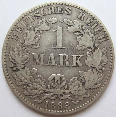 ドイツ帝国 1マルク 1883年 J コイン 非常に良い