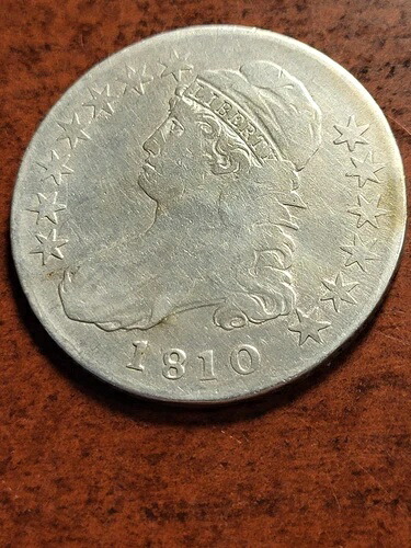 1810年 キャップドバスト シルバーハーフドル、フィラデルフィア inv12 h178d