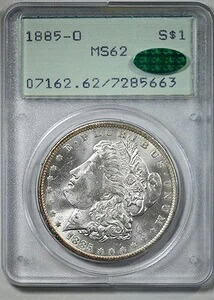 1885-O モルガン・ダラー 1ドル PCGS ラトラー MS62 CAC