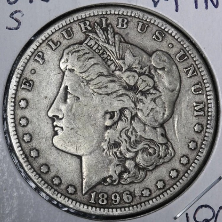 1896-S モルガン銀貨 VF E128 VNM