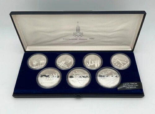 楽天市場】旧ソ連(ロシア) プルーフ銀貨 大型 1980年 10ルーブル 6枚