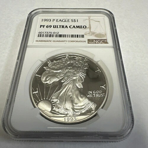 1993年 Pプルーフ シルバーイーグル - NGC PF 69 ウルトラカメオ -012｜WORLD RESOURCE【KING店】