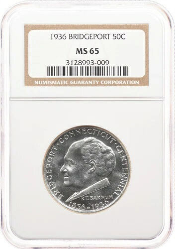 1936年 50セント NGC MS65 ブリッジポート記念ハーフドル 白｜WORLD RESOURCE【KING店】