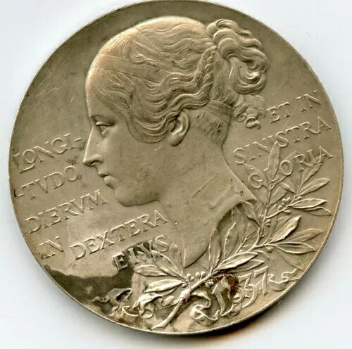 1897年 英国王立造幣局 ダイヤモンドジュビリーシルバー (.925) メダリオン 55mmサイズ