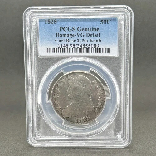 エステート 0.9 純銀 1828年 キャップドバスト ハーフドルコイン PCGS VG 98 111,100円