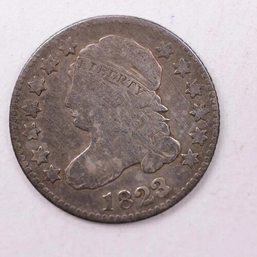 1823/2年 キャップバスト ダイム、ラージ E、JR-3、美品、店頭販売番号 18939