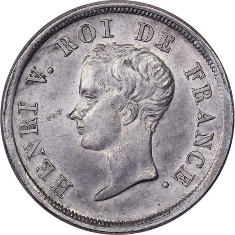 [#1507473] フランス、アンリ5世、1/2フラン、1833年、パリ、銀貨、MS、ガドゥリー:404