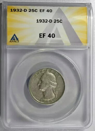 1932年 D ワシントン クォーター ANACS XF-40