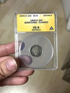 1905-O バーバーダイム ANACS VG8 詳細 ? 傷あり・クリーニング済み ? 10セントコイン #5138833 111,100円