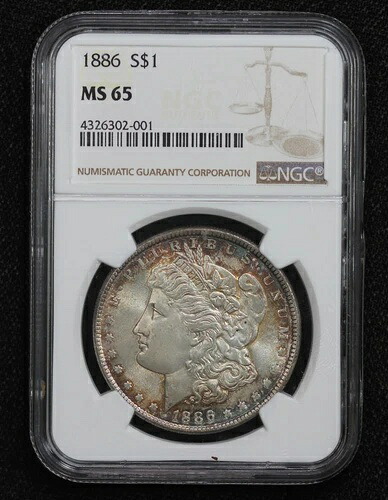 1886年 モルガン・ダラー NGC MS-65 12YU