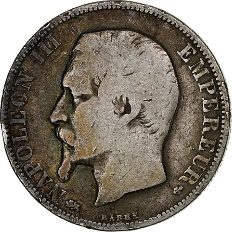 [#1211600] フランス、2 フラン、ナポレオン 3 世、1856 年、リヨン、シルバー、F、ガドゥリー:523