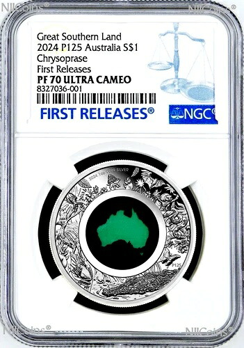 2024年 オーストラリア グレートサザンランド クリソプレーズ 1オンス 銀貨 NGC PF70 FR｜WORLD RESOURCE【KING店】