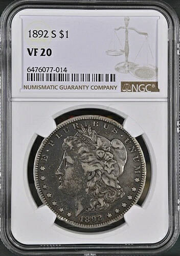 1892-S モルガン銀貨 NGC VF20|WORLD RESOURCE【KING店】