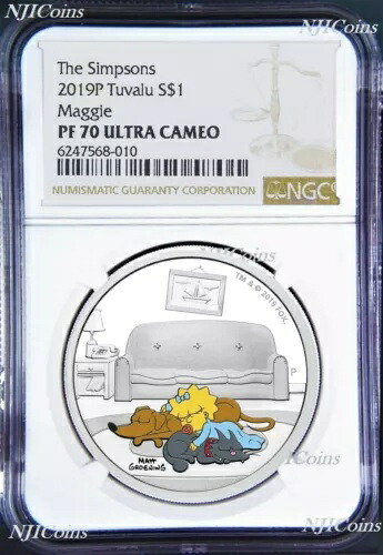 2019 ザ・シンプソンズ マギー・シンプソン プルーフ 1ドル 1オンス シルバーコイン NGC PF 70 PF70 Br LB|WORLD RESOURCE【KING店】