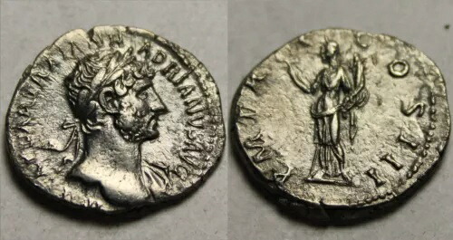 希少な本物の古代ローマ銀貨デナリウス ハドリアヌス帝 119AD FELICITAS カドゥケウス|WORLD RESOURCE【KING店】
