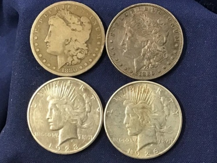 1880-1926年 モーガン&ピース シルバーダラー 4種類のコインセット B0909|WORLD RESOURCE【KING店】