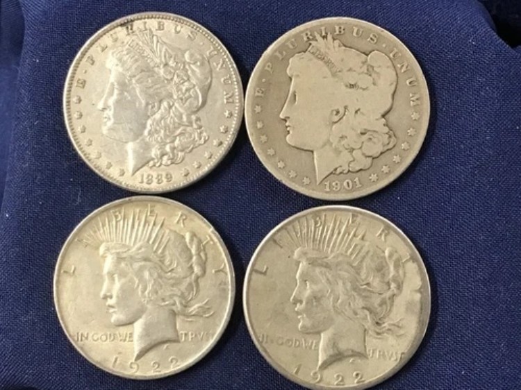 1889-1922年 モーガン&ピース シルバーダラー 4種類のコインセット B0905|WORLD RESOURCE【KING店】