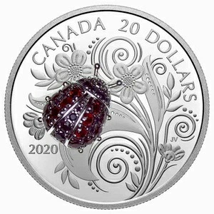 2020年 20ドル 純銀貨 宝石をちりばめた虫:てんとう虫|WORLD RESOURCE【KING店】