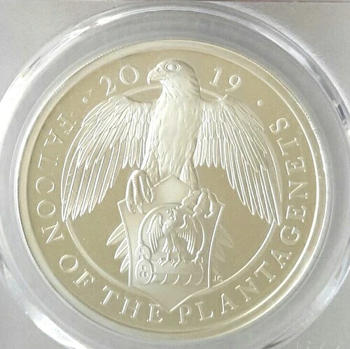 2019 クイーンズビーストシリーズ ファルコン 1オンス シルバー PCGS PR70 英国製 500枚中1枚