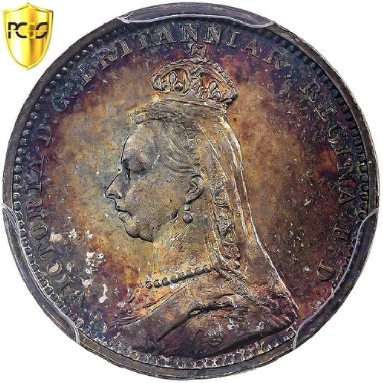 [#481950] イギリス、ヴィクトリア、2ペンス、マウンディ、1891年、銀、PCGS、PL66、Sp