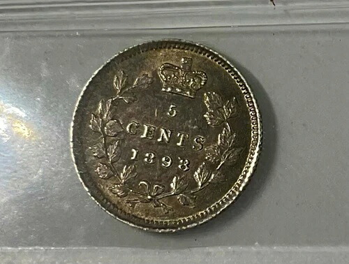 1898年カナダ5セント銀貨AU50 ICCSグレード良好!｜WORLD RESOURCE【KING店】 117,700円