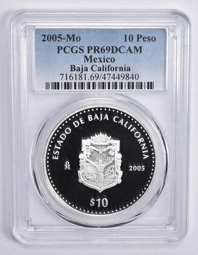 PR69 DCam 2005 MO メキシコ 10 ペソ シルバー バハ カリフォルニア PCGS ブルー Lbl｜WORLD RESOURCE【KING店】