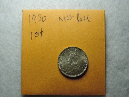 1930年 10セント硬貨 カナダ ジョージ5世 10セント .800 シルバー BUグレード｜WORLD RESOURCE【KING店】