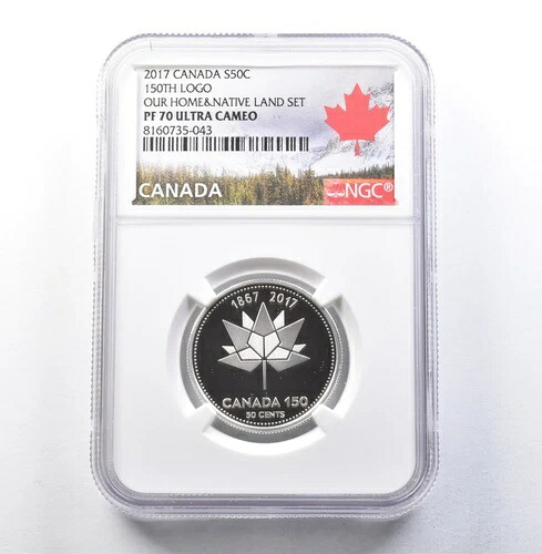 2017年 カナダ 50セント銀貨 150周年記念 ロゴ入り Our Home & Native Land セット PF70 NGC *5900｜WORLD RESOURCE【KING店】