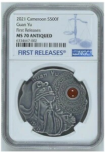 NGC MS70 FR 5虎将軍関羽司令官 1/2オンス銀貨 カメルーン 2021年｜WORLD RESOURCE【KING店】