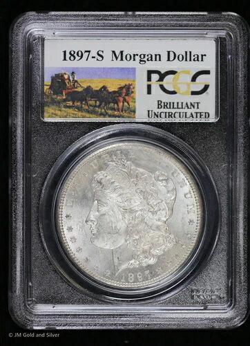 1897-S 1ドル モルガン銀貨 PCGS BU | ブリリアントアンサーキュレート|WORLD RESOURCE【KING店】
