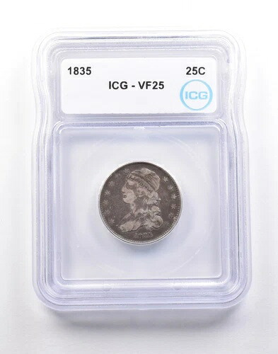 1835年 キャップドバストクォーター VF25 ICG *5099|WORLD RESOURCE【KING店】