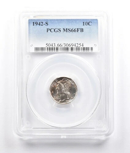 1942-S マーキュリーダイム MS66 FB PCGS *6832|WORLD RESOURCE【KING店】