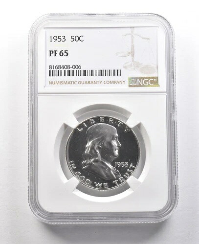 1953年 フランクリン ハーフダラー PF65 NGC グレートコントラスト *8930|WORLD RESOURCE【KING店】