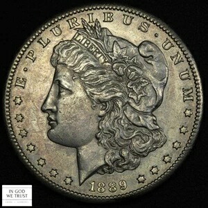 1889年 S モーガン銀貨 1ドル - クリーニング済み