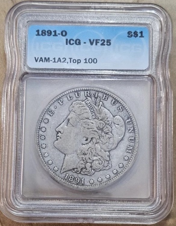 ?? 1891-O モルガン銀貨 ICG グレード VF25、VAM-1A2、TOP 100 ?? 素晴らしいバラエティ|WORLD RESOURCE【KING店】