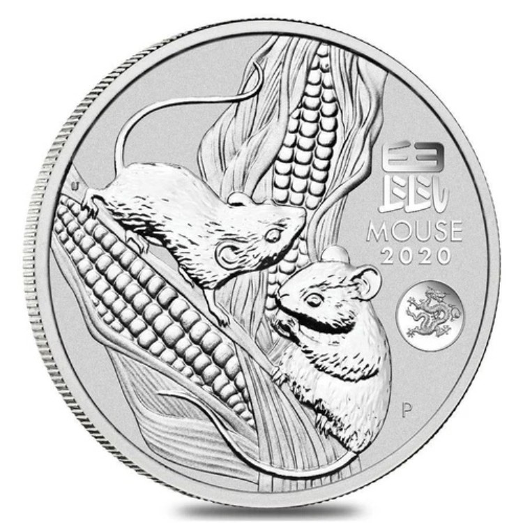 2020年 1ドル 旧暦 鼠龍年 1オンス 銀貨 パース造幣局