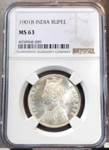 楽天市場】銀貨 イギリス領 インド帝国 1ルピー 年代ランダム VF India