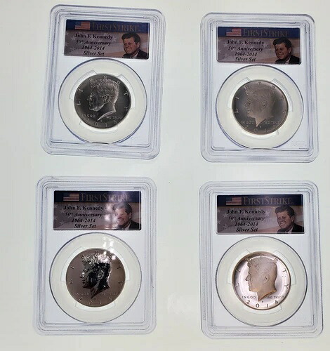 2014 P D S W 4 コインセット シルバー ケネディ ハーフ PCGS PR69 50周年記念 JFK|WORLD RESOURCE【KING店】